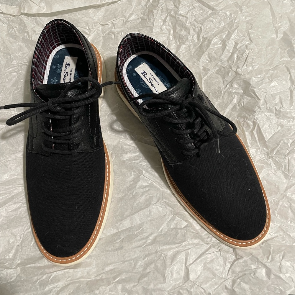 Ben Sherman Black Canvas Men's Shoes by Ben Sherman Size 10